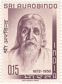 220px Sri Aurobindo 1964 stamp of India